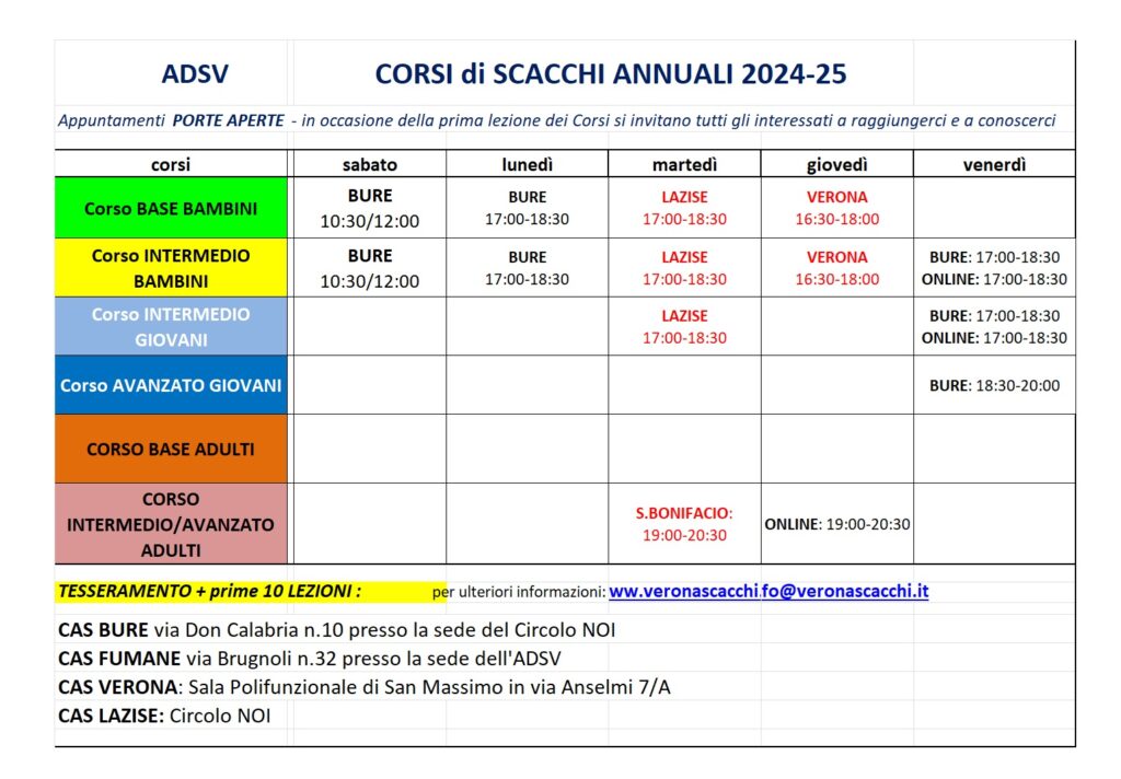 ADSV -Programma Corsi di Scacchi 2024-25